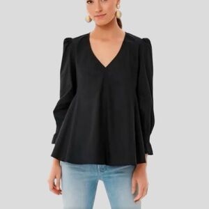 Tuckernuck Easton Faux Suede Black Blouse